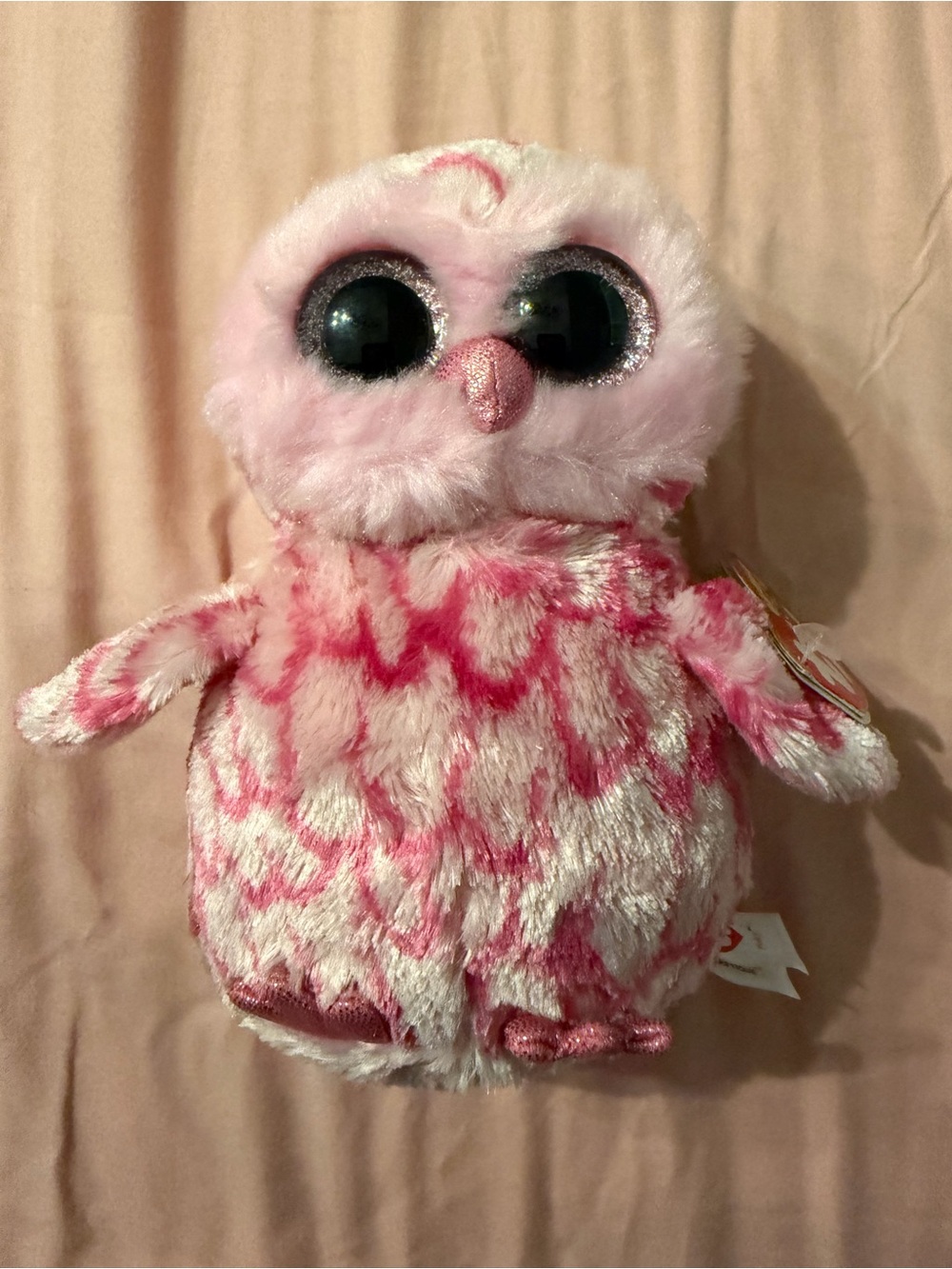 Ty Beanie Boos PINKY Owl Retired Beanie Pink Barn Owl Plush w/ Tag 2016